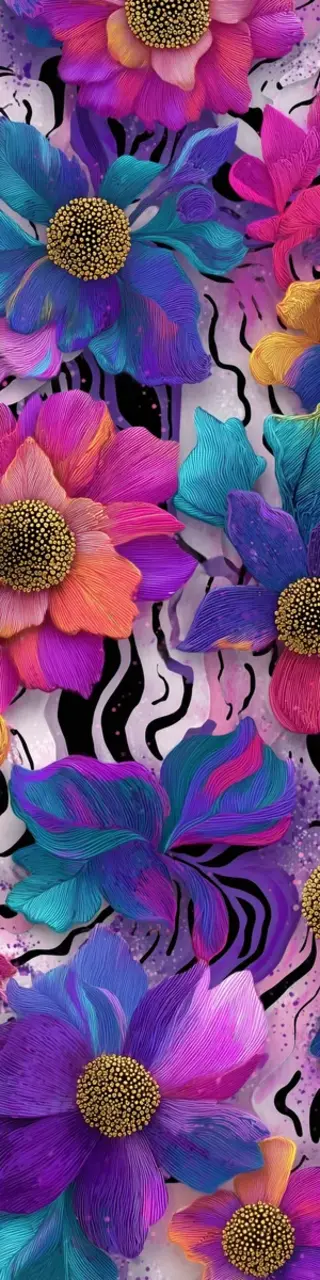 Free printable bright colorful flowers bookmark