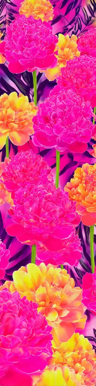 Free printable brightest pink and yellow flowers bookmark