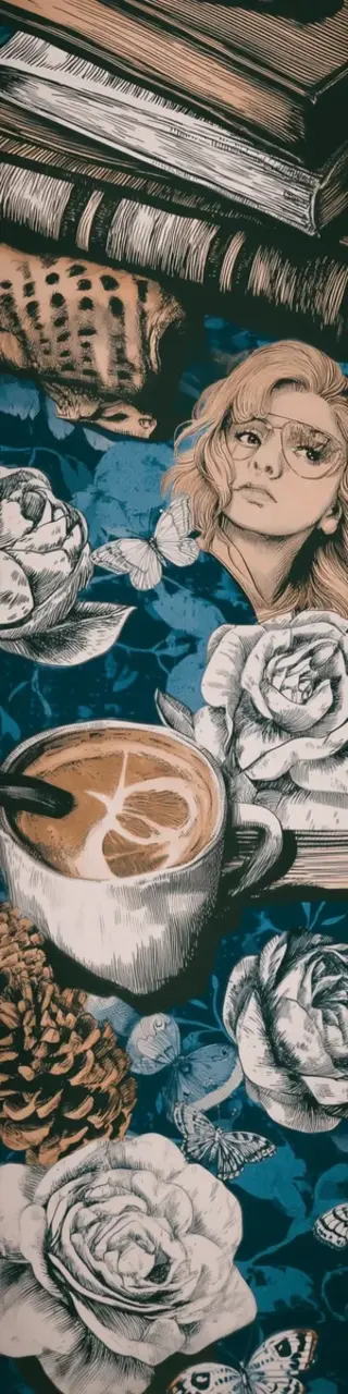 Free printable brown and blue dark academia bookmark