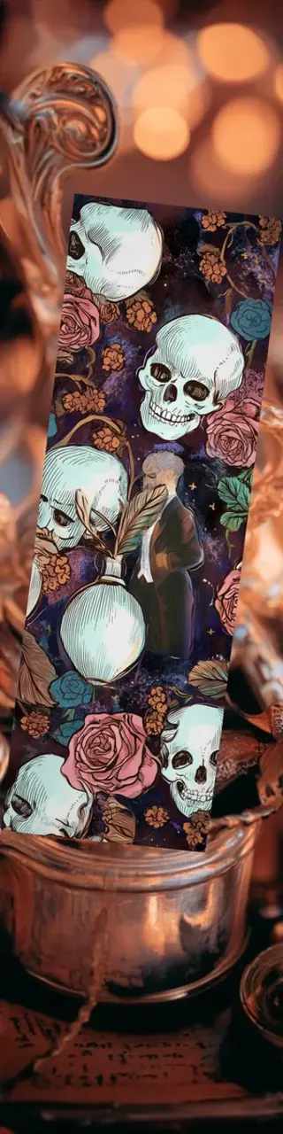 Free printable bunch of skulls bookmark