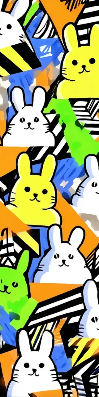 Free printable orange bunny memphis bookmark