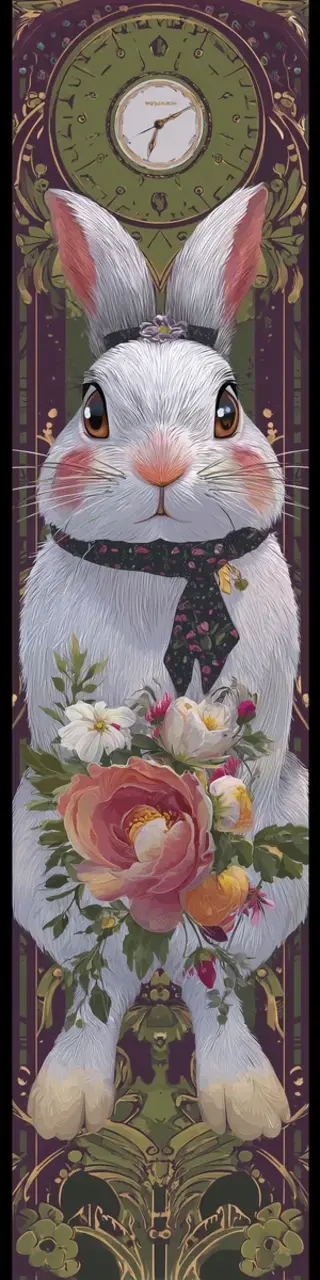 Free printable bunny bouquet bookmark