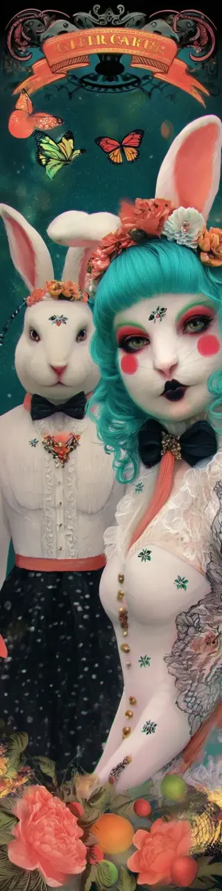 Free printable bunny couple blushed bookmark