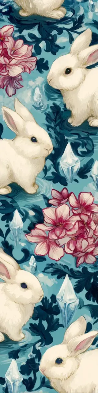 Free printable bunny floral bookmark