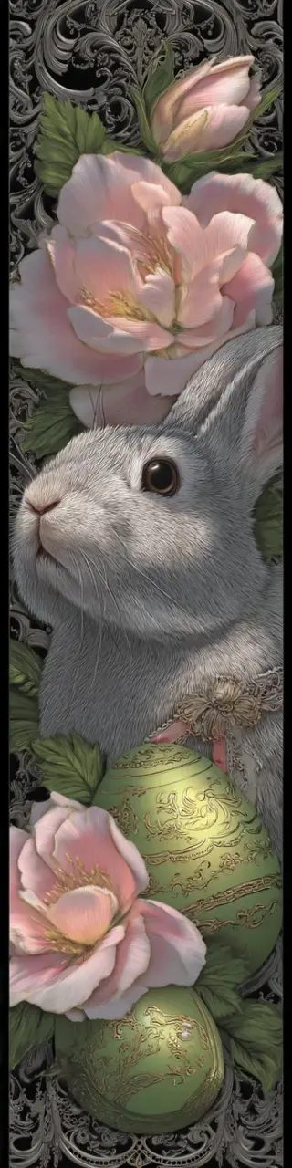 Free printable bunny looking up bookmark