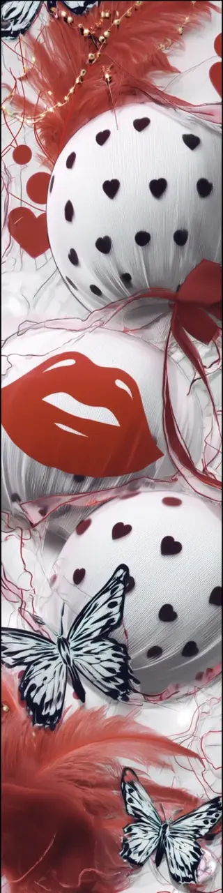 Free printable butterflies and red lip valentines bookmark