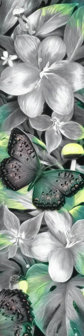 Free printable butterfly on white and green bookmark