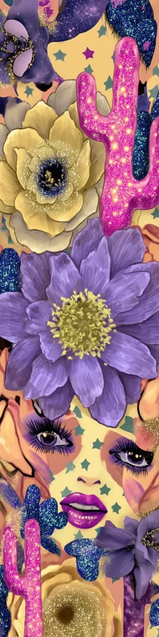 Free printable cactus desert floral bookmark