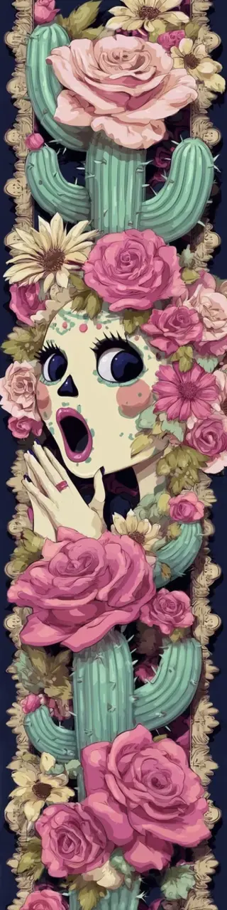 Free printable cactus flowers bookmark