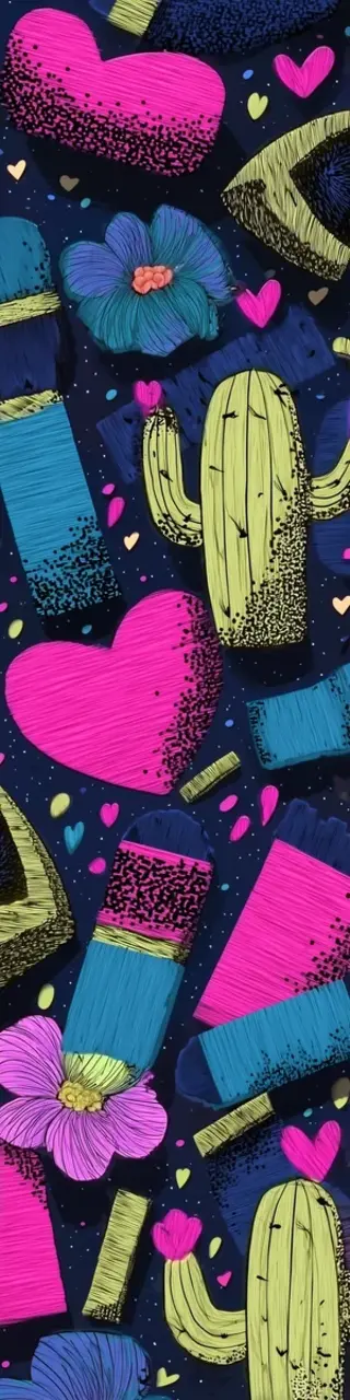 Free printable cactus and hearts bookmark