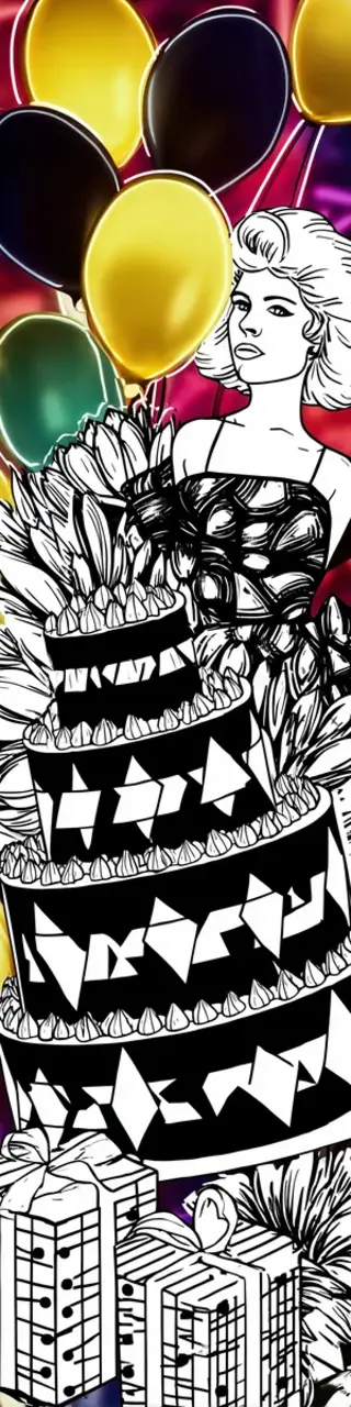 Free printable birthday cake and balloons bookmark