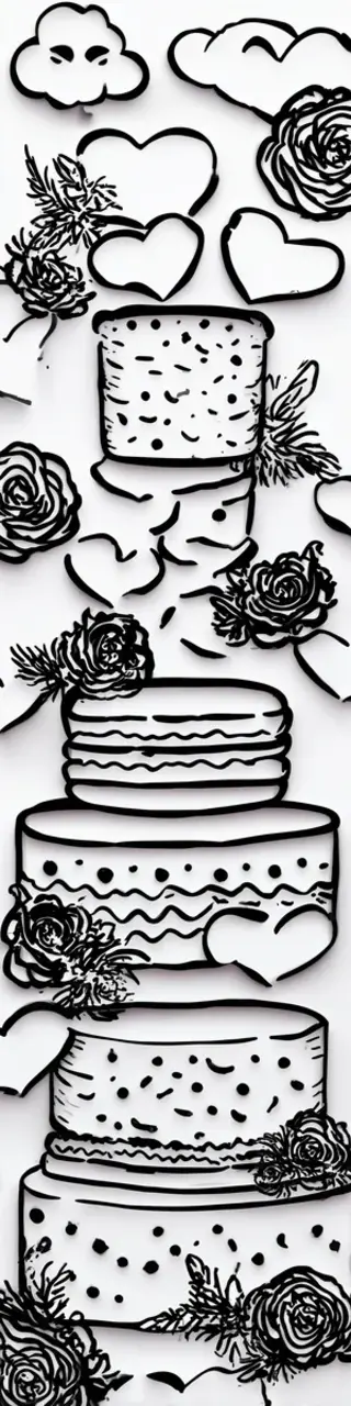 Free printable white cake segments coloring bookmark