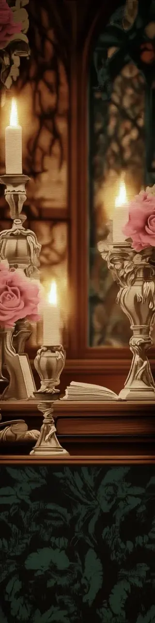 Free printable candles dark academia bookmark