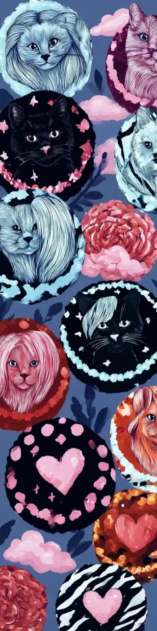 Free printable cat cakes bookmark