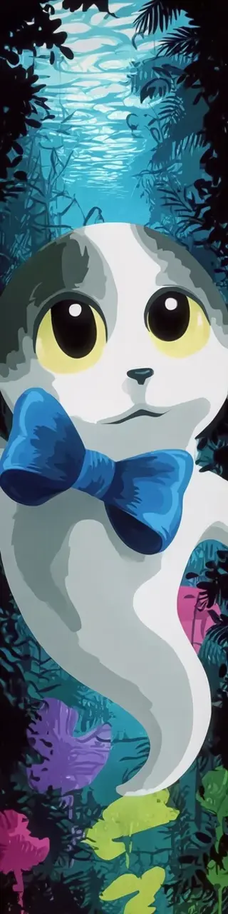 Free printable cat ghost bookmark