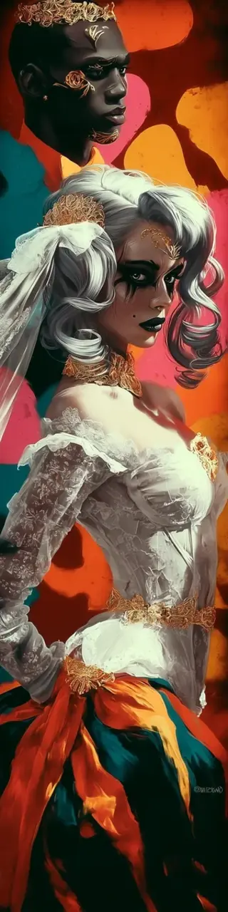 Free printable circus mixed-race romantic bookmark