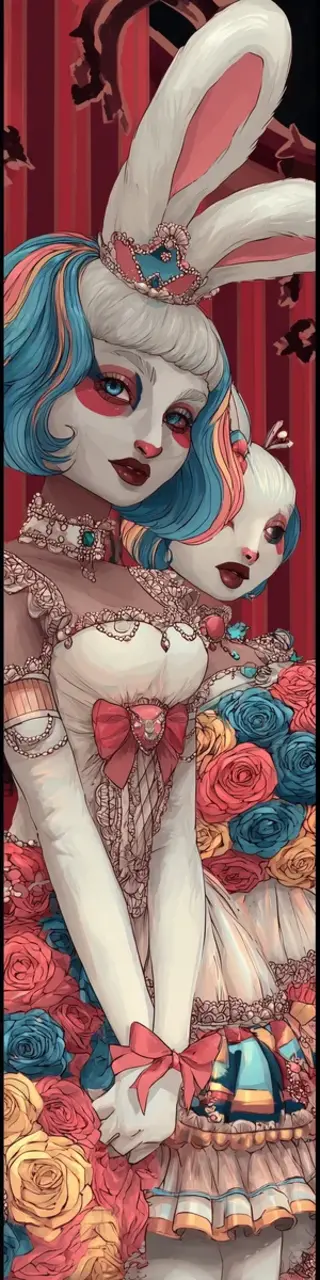 Free printable circus wearing bunny ears bookmark