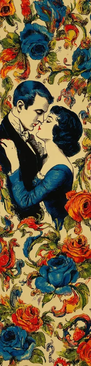 Free printable classic kiss pale yellow bookmark