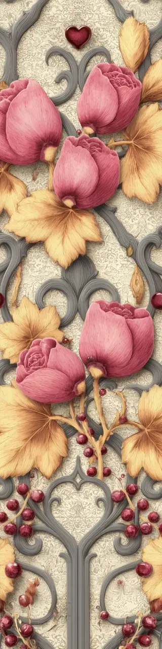 Free printable classy floral bookmark