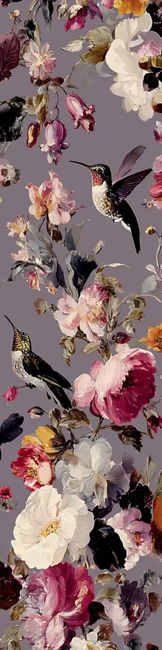 Free printable classy gray hummingbirds bookmark