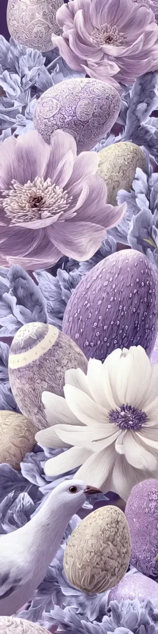 Free printable classy lavender Easter floral bookmark