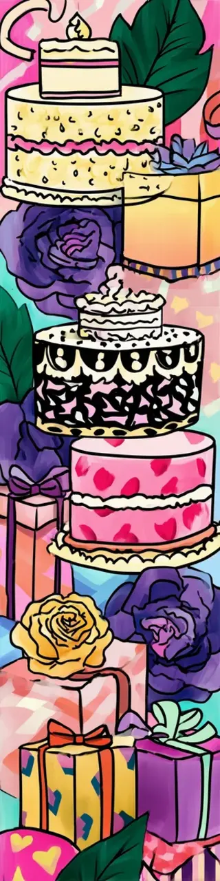 Free printable collection of cakes bookmark