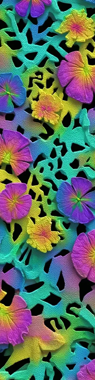 Free printable colorful abstract floral bookmark