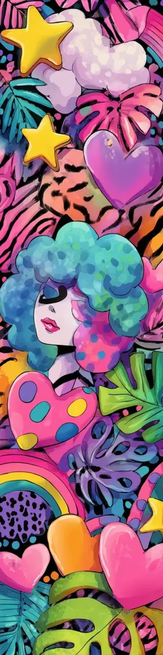 Free printable colorful abstract woman bookmark