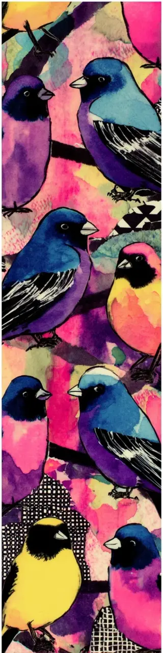 Free printable colorful budgies bookmark