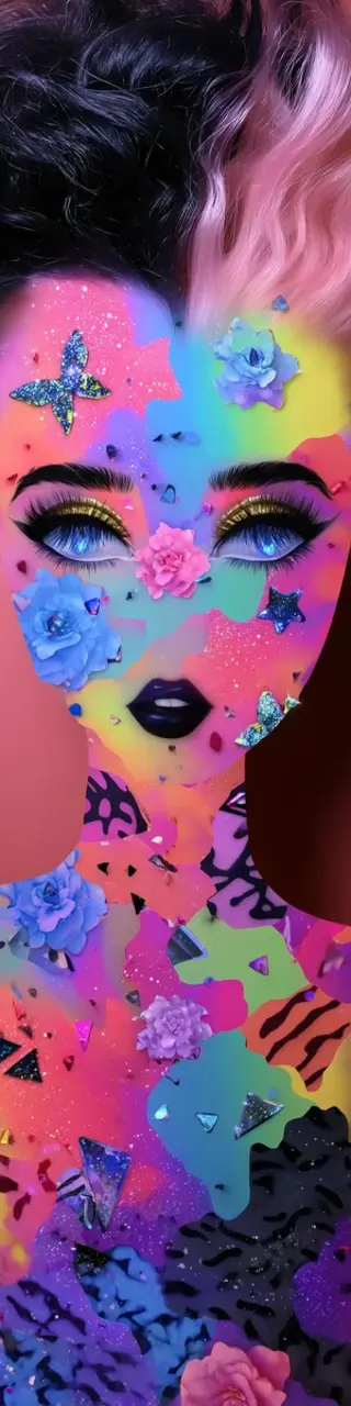 Free printable colorful dollface bookmark