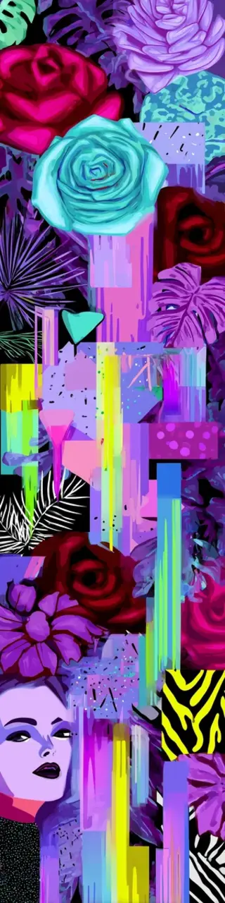 Free printable colorful floral abstract bookmark