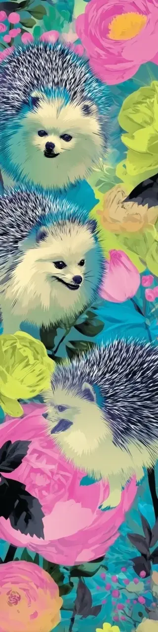 Free bookmark printable colorful hedgehog and dog bookmark