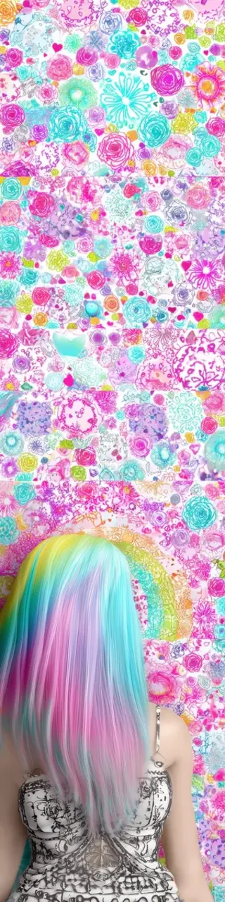 Free printable colorful pastel girl bookmark