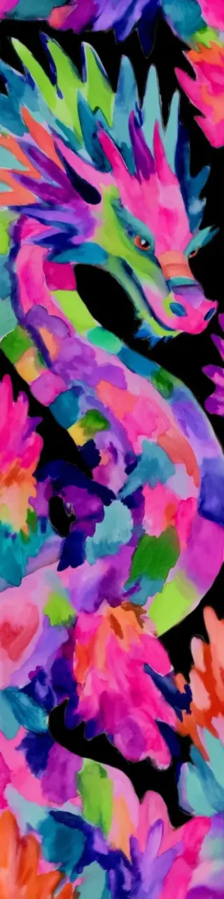 Free printable colorful pigment dragon bookmark