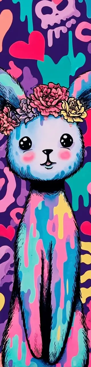 Free printable colorful shy bunny bookmark