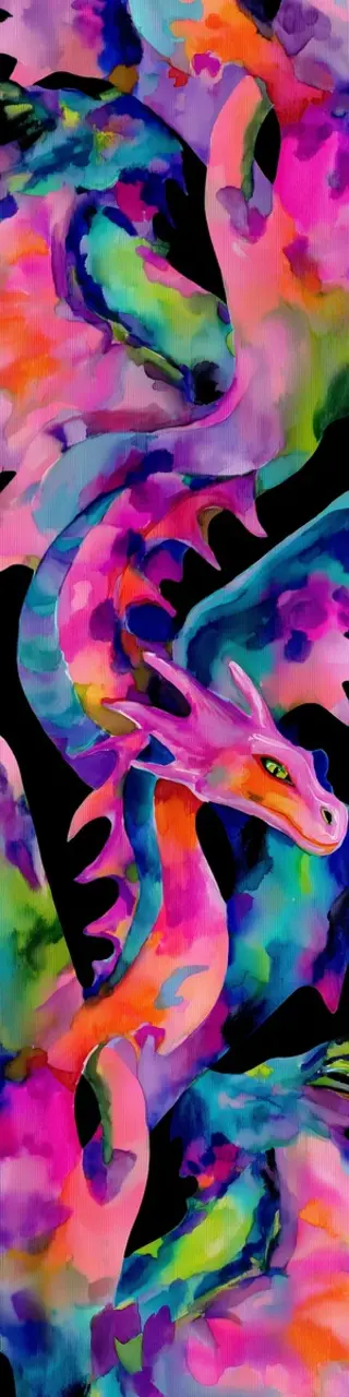 Free printable colorful swirl dragon bookmark