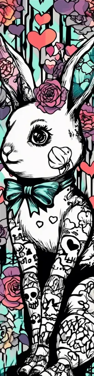 Free printable aqua bunny bookmark to color