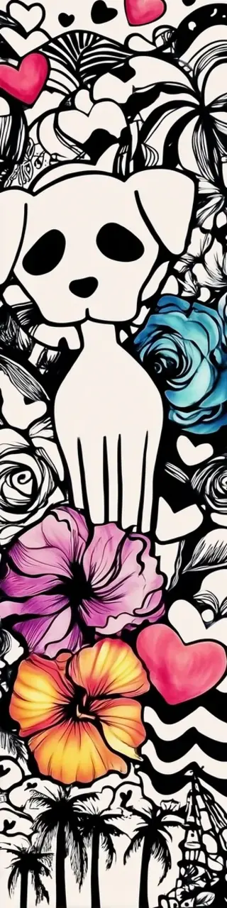 Free printable dog bookmark to color