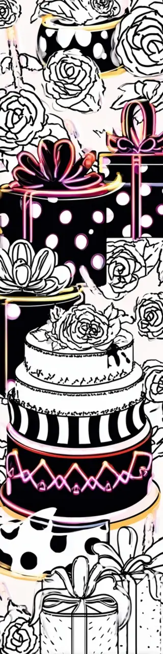 Free printable fancy cakes birthday coloring bookmark