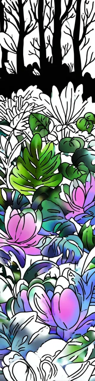 Free printable forest floor plants coloring bookmark