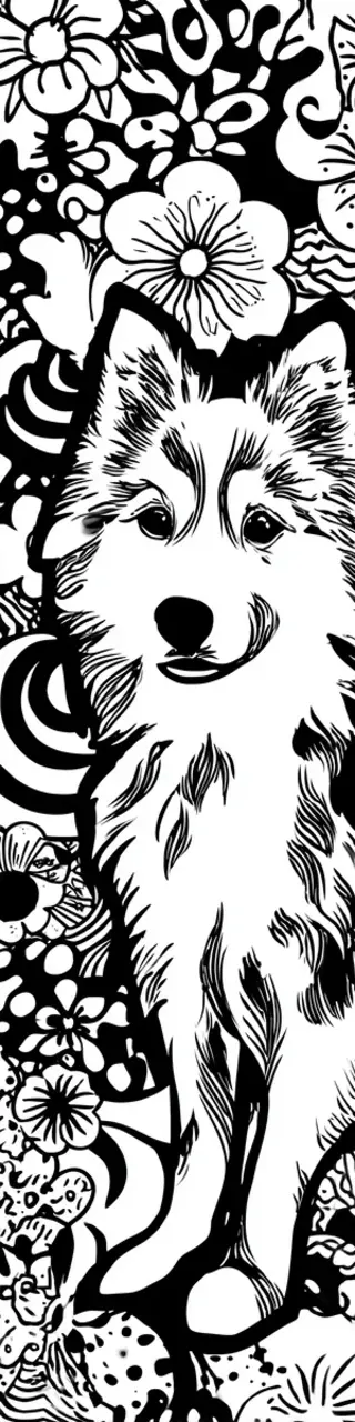 Free printable husky coloring bookmark