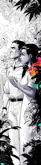 Free printable jungle couple coloring bookmark