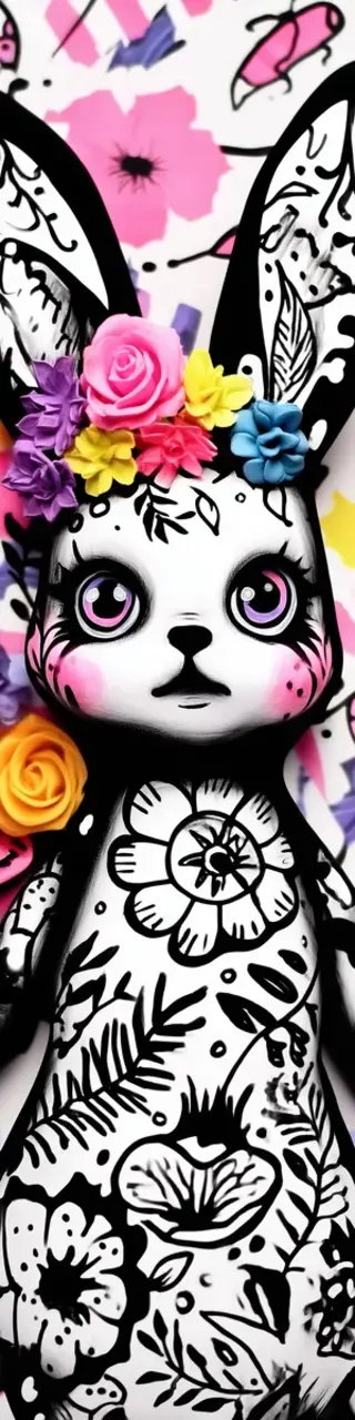 Free printable rabbits with colorful headband bookmark