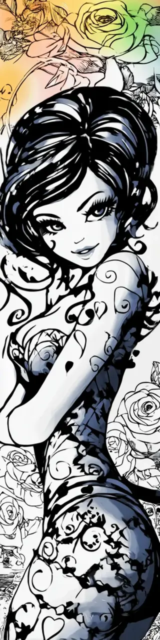 Free printable side view woman coloring bookmark