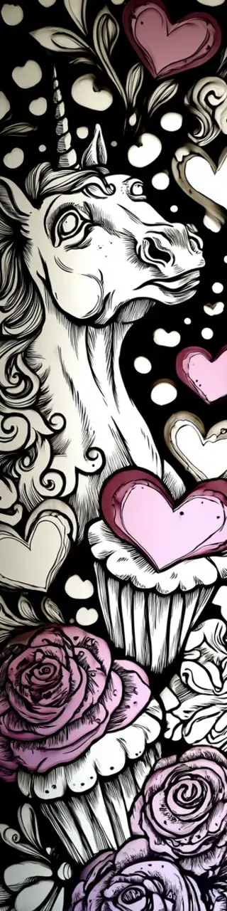 Free printable unicorns and cupcakes coloring bookmark