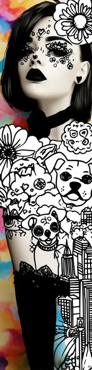 Free printable woman with dogs coloring bookmark