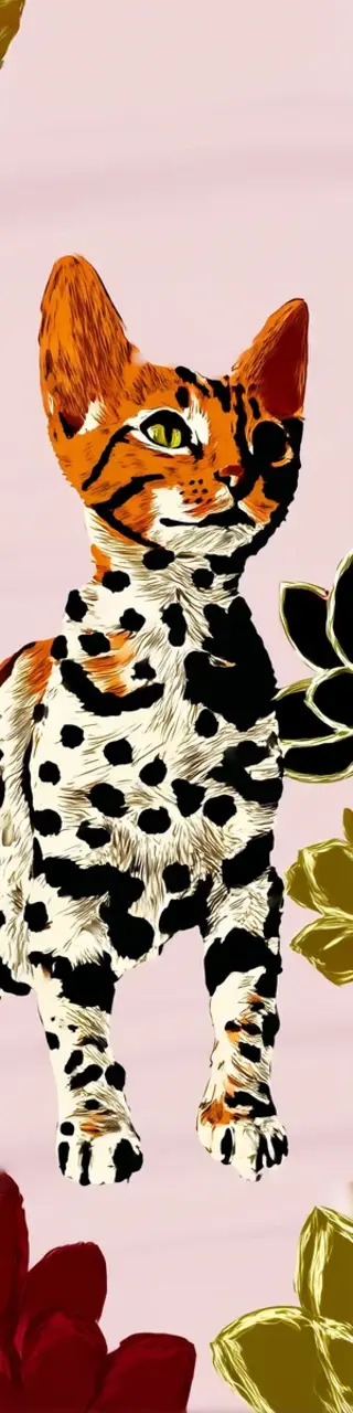 Free printable cute cat with markings bookmark