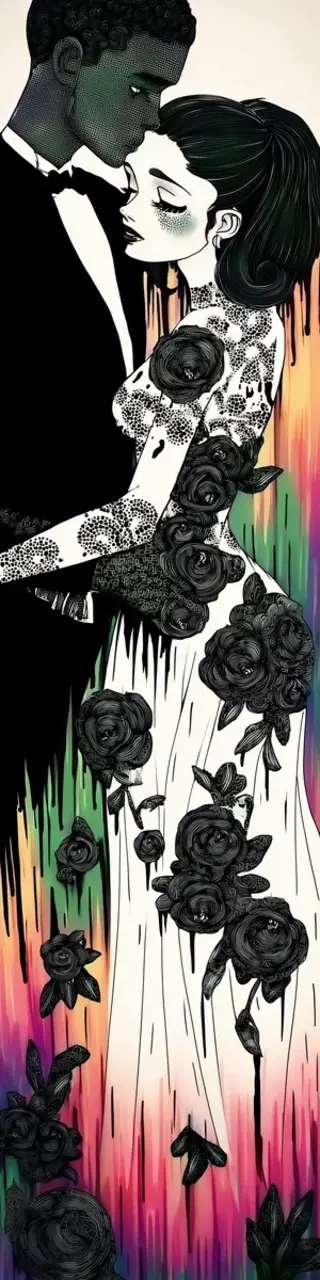 Free printable floral couple bookmark