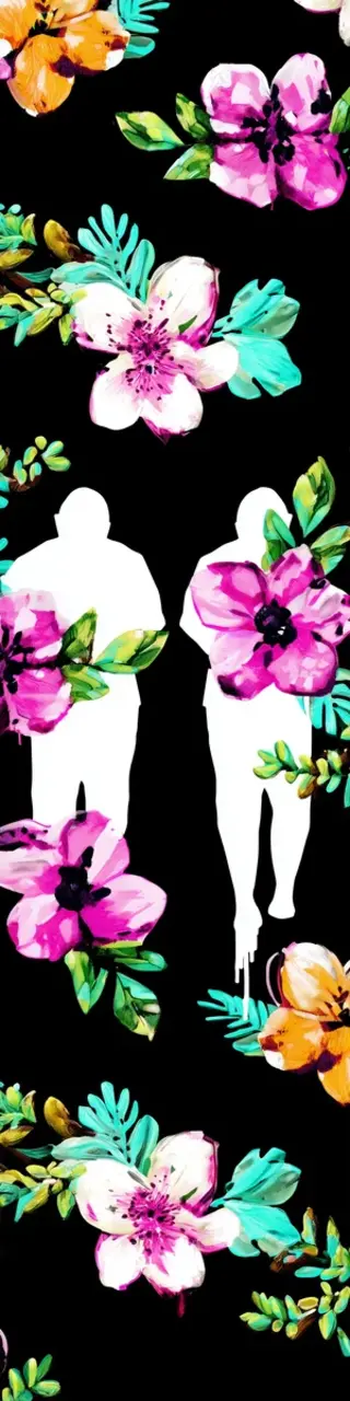 Free printable couple on black bookmark