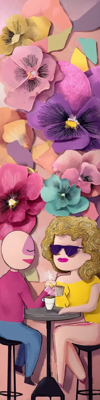 Free printable couple table coffee bookmark